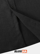 Men's Short Sleeve Button Up Shirt Fashion Linen Solid Color Shirt