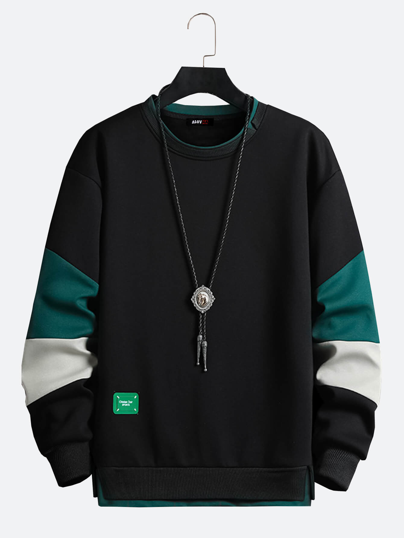Men's Sweatshirt Pullover Round Neck Colorblock Street Long Sleeve Hoodie