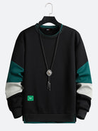 Men's Sweatshirt Pullover Round Neck Colorblock Street Long Sleeve Hoodie