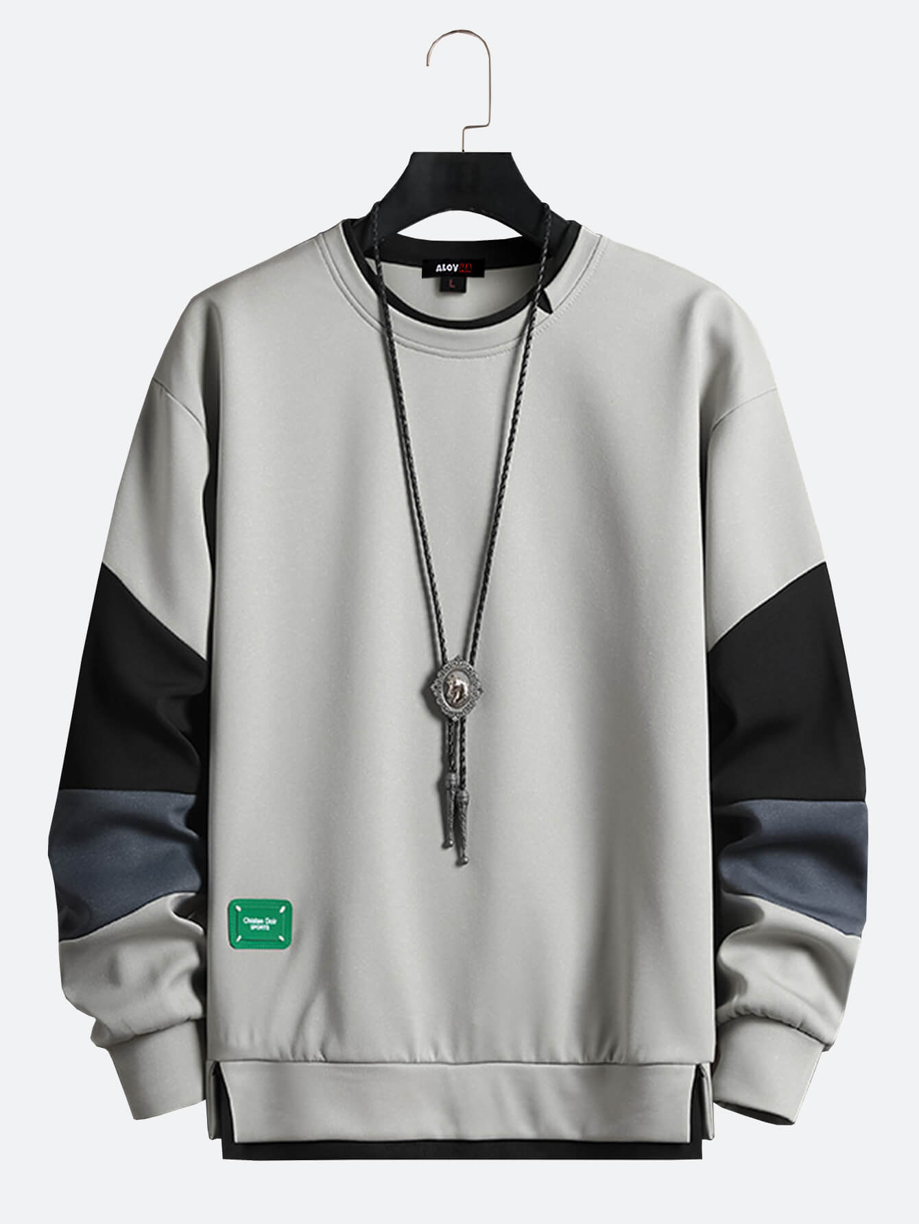 Men's Sweatshirt Pullover Round Neck Colorblock Street Long Sleeve Hoodie
