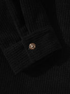 New Men's Black And White Patchwork Corduroy Long-Sleeved Hoodie