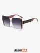 Square Rimless Oversized Navigator Sunglasses