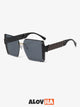Square Rimless Oversized Navigator Sunglasses