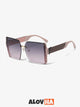 Square Rimless Oversized Navigator Sunglasses