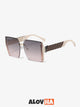 Square Rimless Oversized Navigator Sunglasses