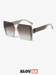 Square Rimless Oversized Navigator Sunglasses