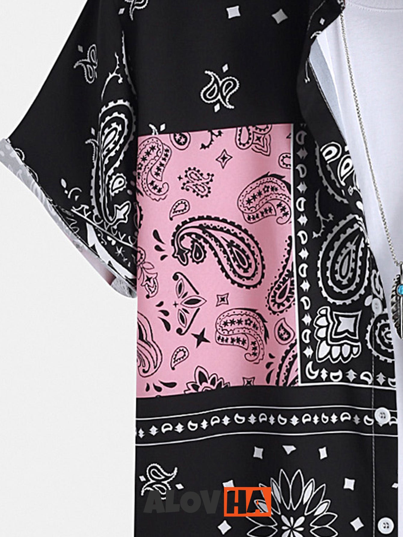 Paisley And Stripe Lapel Shirt