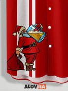 Red Santa Claus Drinks Beer Print Design Shirt