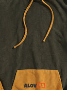 Relaxed Corduroy Patchwork Kangaroo Pocket Hoodie