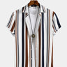 Relaxed Multicolor Striped Print Shirt