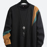 Relaxed Patchwork Cotton Long-Sleeved Street Sweatshirt