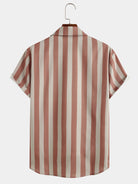 Retro Casual Striped Lapel Shirt