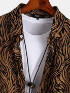 Retro Zebra Print Lapel Shirt