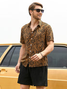 Retro Zebra Print Lapel Shirt