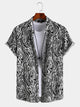 Retro Zebra Print Lapel Shirt