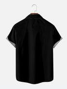 Santa Claus Drinks Beer Black Lapel Shirt