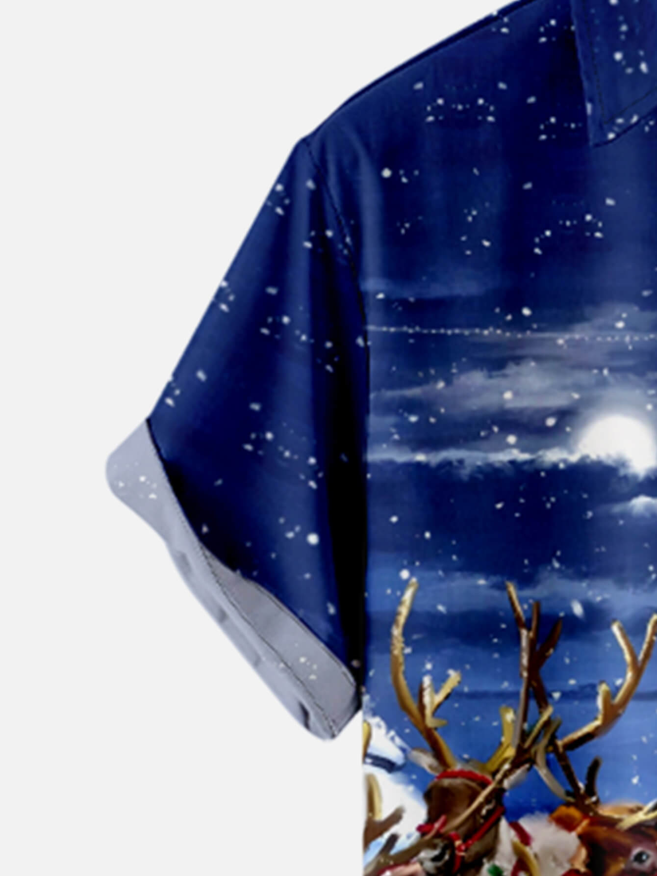 Santa Claus Gift Print Lapel Shirt