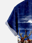 Santa Claus Gift Print Lapel Shirt