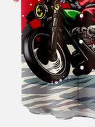 Santa Claus Riding Motorcycle Lapel Shirt