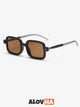 Retro Black Frame Brown Lens Square Sunglasses