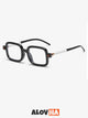 Retro Black Frame Brown Lens Square Sunglasses
