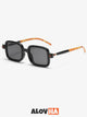 Retro Black Frame Brown Lens Square Sunglasses