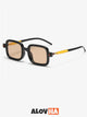 Retro Black Frame Brown Lens Square Sunglasses