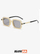 Retro Black Frame Brown Lens Square Sunglasses