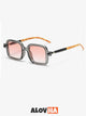 Retro Black Frame Brown Lens Square Sunglasses