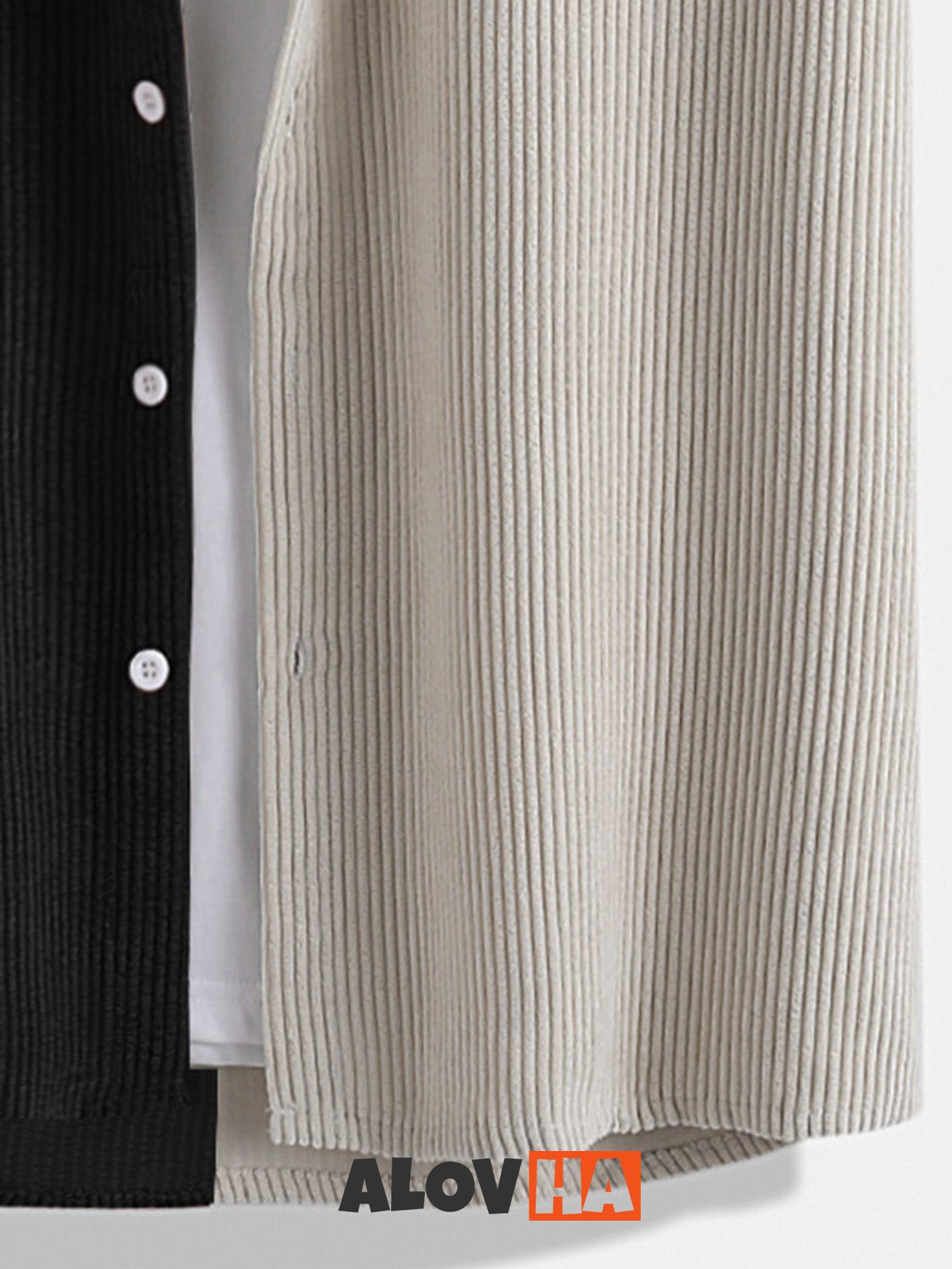 Two-Color Panel Corduroy Shirt – Alovha