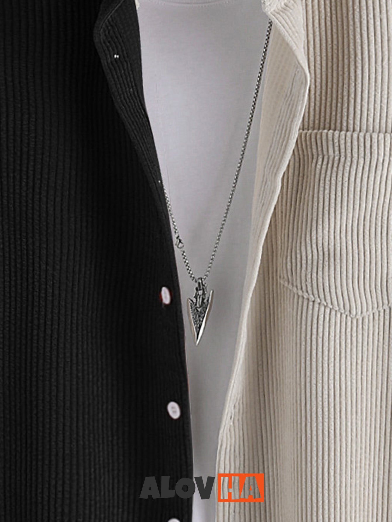 Two-Color Panel Corduroy Shirt