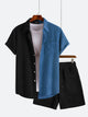 Two-Piece Matching Set ColorBlock Corduroy