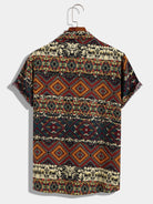 Vintage Argyle Print Button Shirt