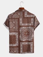 Vintage Paisley Print Collar Shirt