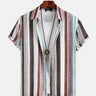 Vintage Striped Print Lapel Shirt