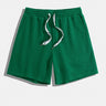Waffle Solid Drawstring Shorts