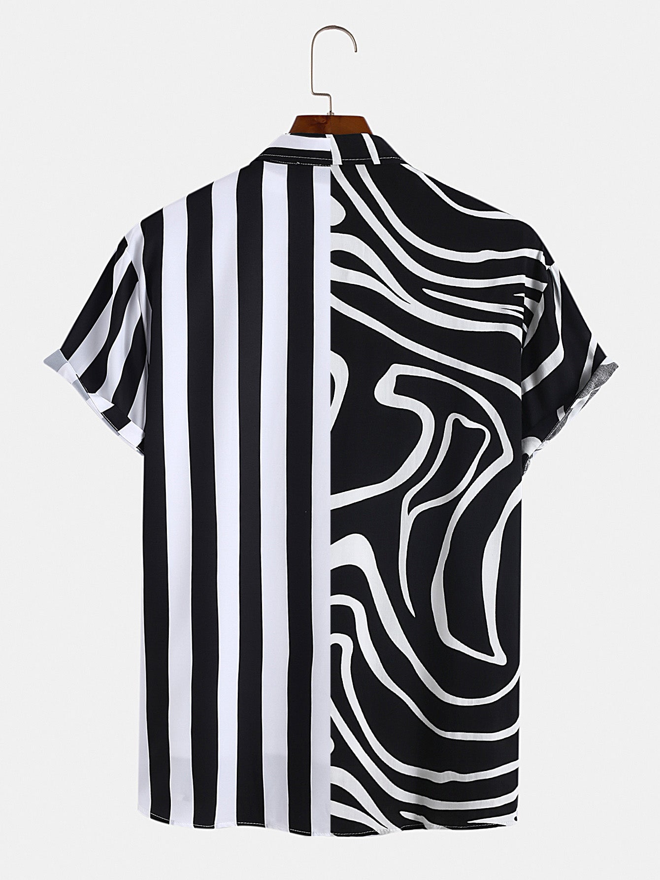 Zebra-Print And Stripe Shirt