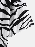 Zebra Print Lapel Collar Shirt