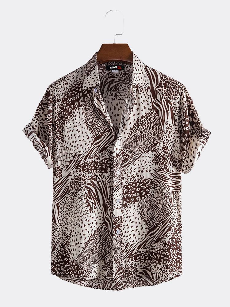 Irregular Animal Print Shirt