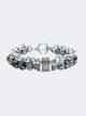 Brazalete de aleación con cuentas de malaquita