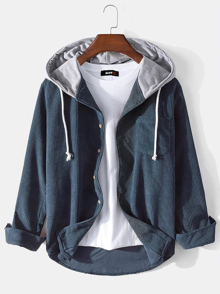 Corduroy Hooded Shirt