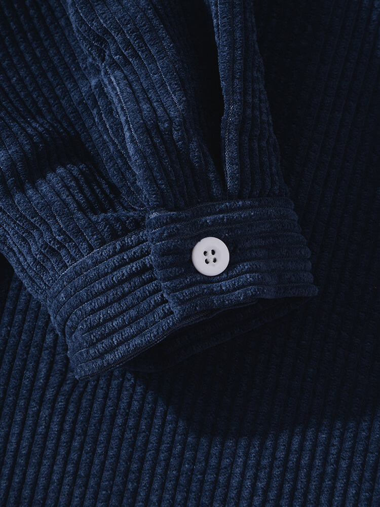 Corduroy Color Block Patchwork Shirt