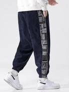 Corduroy Paisley Print Panel Pant