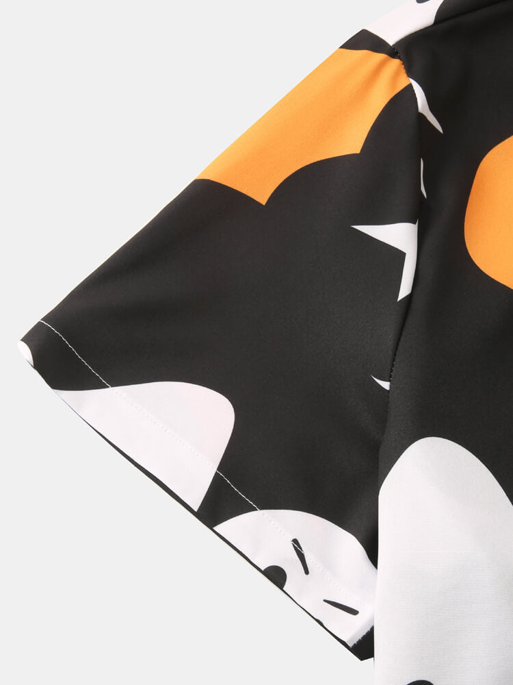 Pumpkin Ghost Print Shirt
