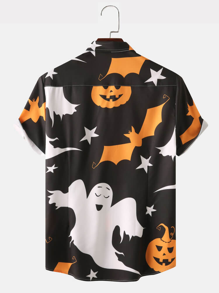Pumpkin Ghost Print Shirt