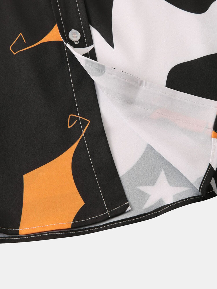 Pumpkin Ghost Print Shirt