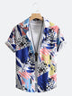 Ink Leaf Abstract Print Shirt