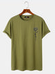Rose Line Casual Cotton T-Shirt