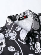 Skull Print Lapel Collar Shirt