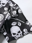 Skull Print Lapel Collar Shirt